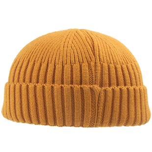 BACKNOW秋冬短款圆顶流氓帽子韩版针织冷帽瓜皮帽嘻哈潮毛线帽