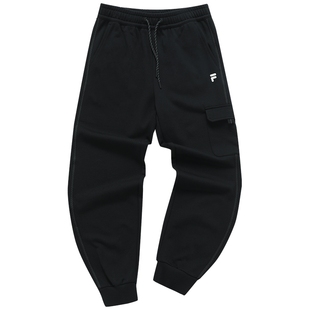 FILA FUSION斐乐潮牌针织长裤女2023冬季时尚宽松收口运动裤