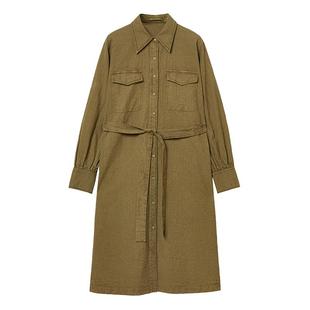 EXCEPTION例外女装春秋款时尚简约气质工装连衣裙长裙文艺裙子女