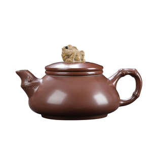 六堡竹芽金蟾壶原创设计版权登记原矿坭兴陶手拉壶茶壶 泡茶壶