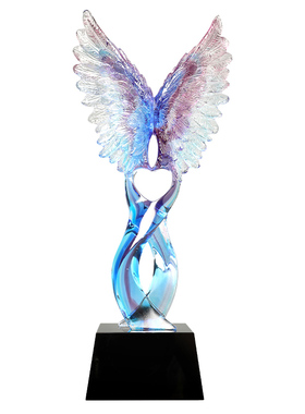 古东东古法琉璃天使翅膀奖杯定制