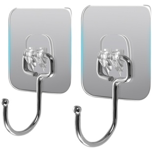 挂钩强力免打孔家用墙面门后厨房粘胶透明无痕瓷砖墙承重强力粘钩