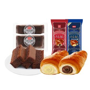 桃李巧乐角面包巧克力味牛角包布朗尼蛋糕糕点休闲下午茶小零食s