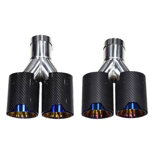 热卖适用X3X4X5Z4宝马5系535四出碳纤维排气尾喉改装不锈钢m标嘴