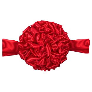 大红花绸缎大红花球结婚陪嫁红绸车石象红布石狮子乔迁新居红绣球