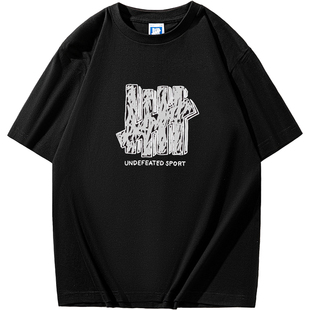 不败五道杠 HIAUTO UND圆领短袖 蜡笔立体图案 男女情侣款宽松T恤