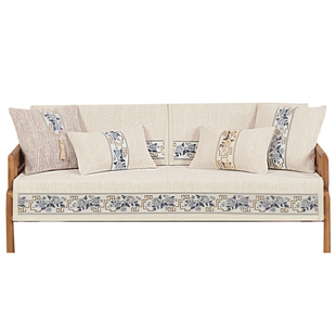 新中式雪尼尔沙发垫防滑四季通用盖布中式实木坐垫红木沙发套罩巾