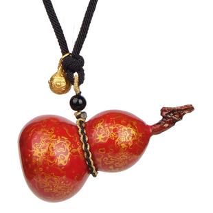 donguan冬官大漆红色葫芦形项链长款本命年送妈妈闺蜜项链如朝露
