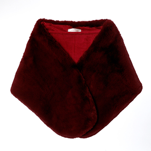 新娘毛披肩冬季保暖敬酒晚礼服喜婆婆妈妈旗袍外搭酒红色斗篷披风