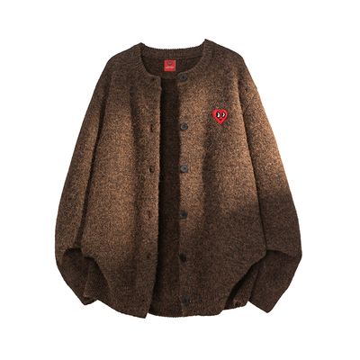 查尔斯桃心慵懒宽松毛衣外套