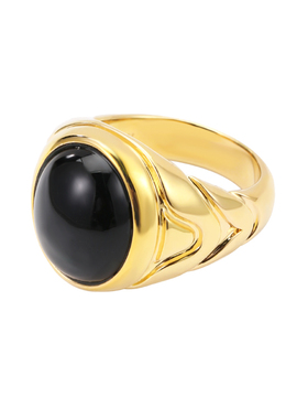 意式黑玛瑙戒指高级感情侣同款