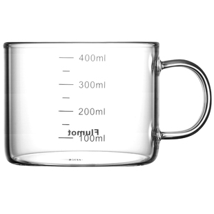 【自营】隔夜燕麦早餐专用牛奶玻璃杯微波炉可加热奶带刻度水杯子