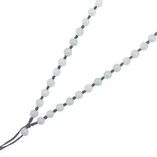 翡翠珠链 三彩玉珠高档黄金玉佩 手工编织项链绳男女款玉吊坠挂绳