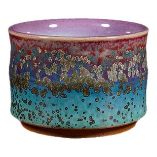 孔家钧窑[竹节杯]钧瓷高温铜系青蓝釉茶杯泡茶杯主人杯容量180ml