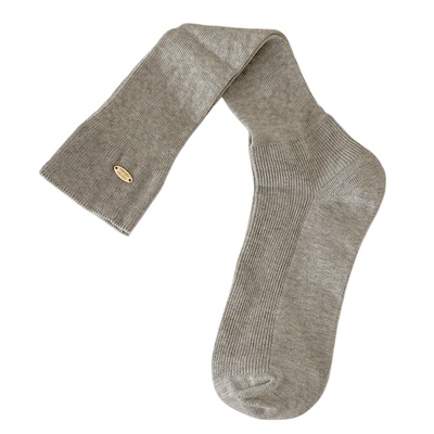 可堆可拉直气透肉小腿纯色堆堆袜