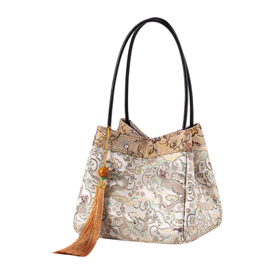 宋锦真丝新中式手提包