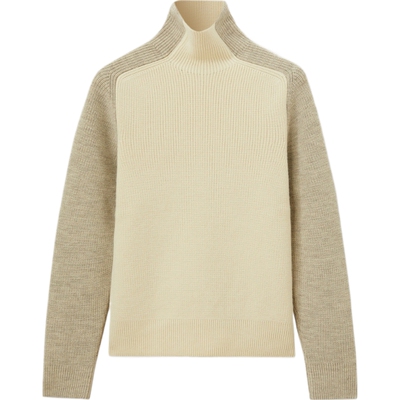 【折扣】OAMC 男士拼接罗纹针织羊毛高领毛衣