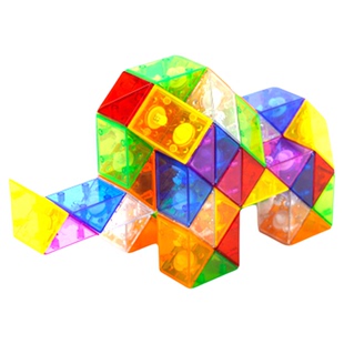 琉璃色百变魔尺24段幼儿园72彩虹36节48小学生1080儿童魔方玩具磨