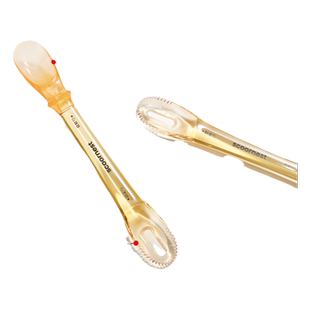 科巢双头刮泥勺婴儿辅食果泥硅胶勺子工具6个月以上宝宝吃水果勺