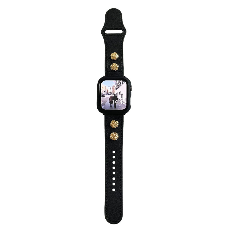 真皮铆钉适用iwatch表带小众