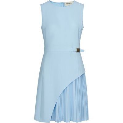 宝姿PORTSPURE女装2026早春新品圆领收腰无袖拼接风琴褶连衣裙