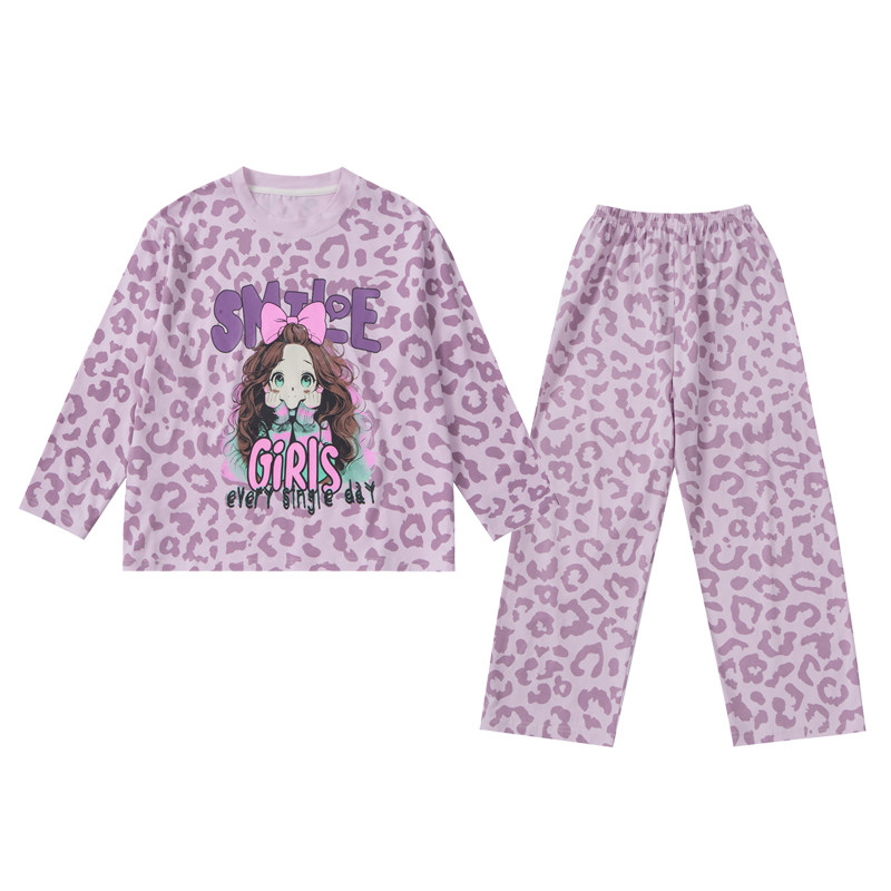 女童春秋可外穿卡通家居服套装