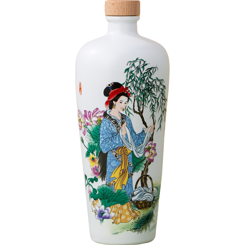 景德镇陶瓷酒瓶四大美女国风画一斤装酒瓶陶瓷家用白酒壶密封空瓶