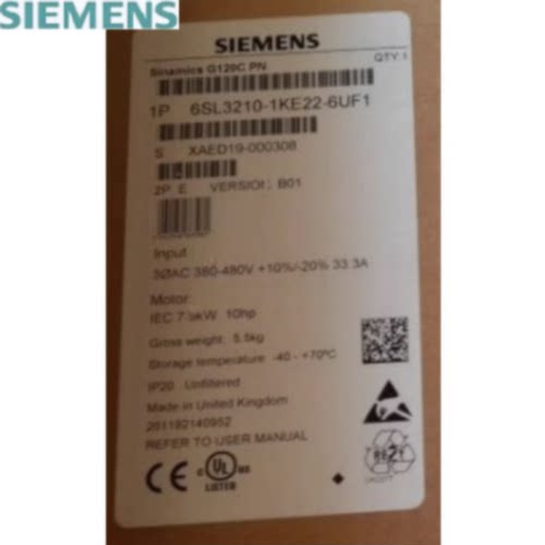 议价6SL3210-1KE22-6UF1 西门子G120 变频器11KW 6SL32101KE226UF