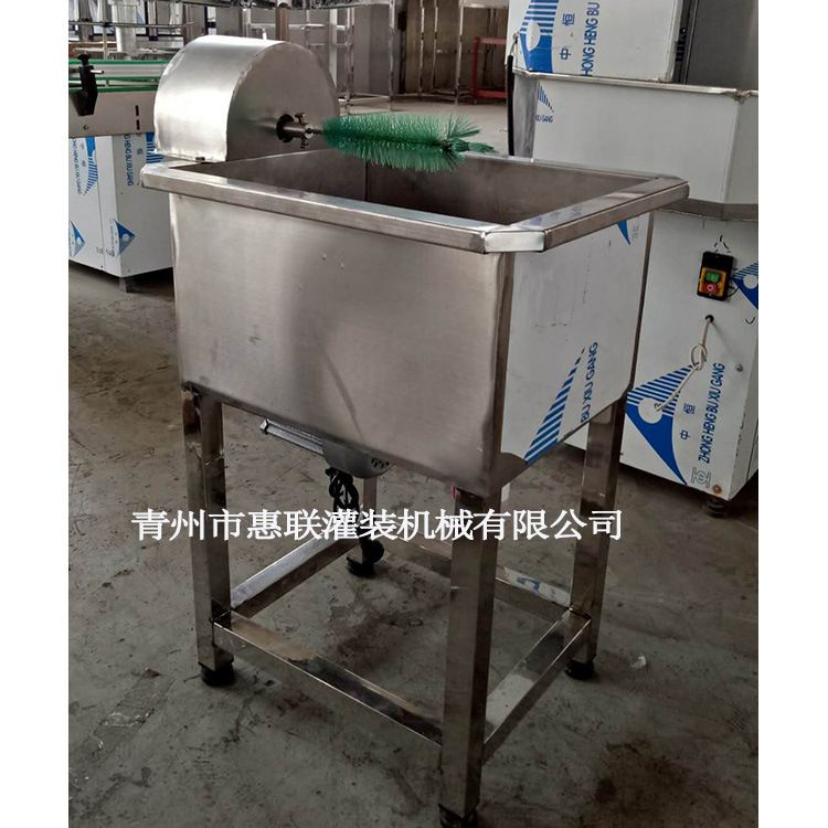 人气电动单头毛刷机 玻璃瓶洗瓶机 小型简易刷瓶机半自动清洗