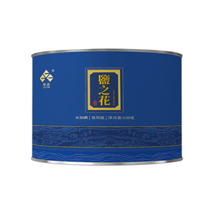 鲁晶盐之花高端西餐片盐品烘焙无碘盐不含抗结剂未加碘盐120g*1罐