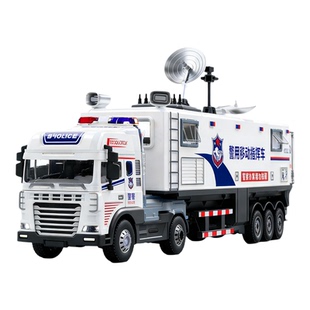 大号声光合金警用移动指挥车玩具车儿童仿真车模男孩汽车模型