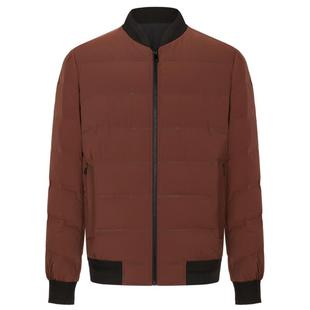 劲霸男装男士外套秋冬白鸭绒棒球领爸爸款保暖时尚轻薄羽绒服男