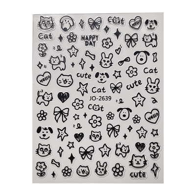 卡妞美甲饰品可爱卡通涂鸦贴纸