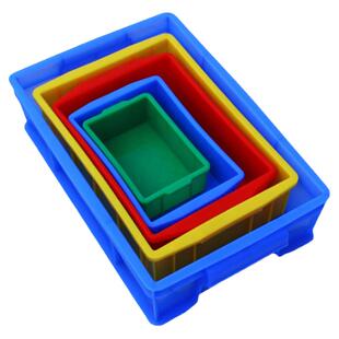 周转箱塑料加厚加高蓝色长方形红色浅盘零件盒多功能食品级收纳盒