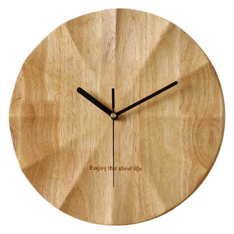 极简实木日式风卧室静音客厅挂钟