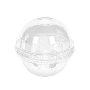 一次性塑料杯盖子pet透明球盖拱盖奶茶杯果汁杯盖 98半圆盖100只