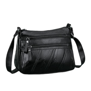 2024新款百搭大气中年女包妈妈包多层软皮单肩斜挎包婆婆包斜背包