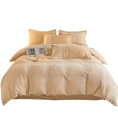 轻奢高级感秋冬牛奶绒四件套秋冬