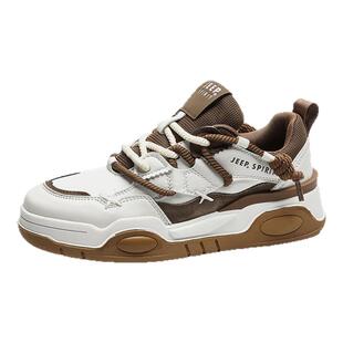 JEEPSPIRIT吉普男鞋秋季2025新款皮面男士板鞋潮流百搭男款休闲鞋