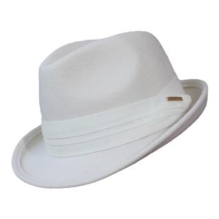 礼帽白色秋冬卷边羊毛帽子英伦时尚男女黑色短檐欧美爵士帽逛街