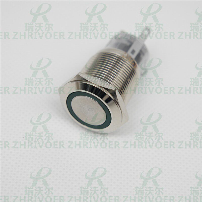 大电流自复位19mm金属按钮开关灯1环形闭LED开5脚1防水带