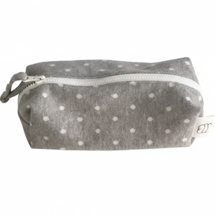 韩系ins风灰色白波点方墩笔袋大容量女学生文具盒高颜值收纳袋