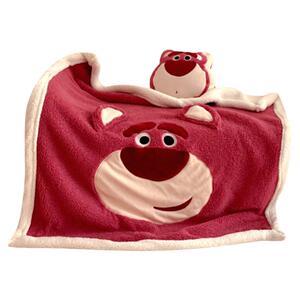 迪士尼草莓熊毛毯被子单人宿舍空调被盖毯办公室沙发午睡毯子夏季