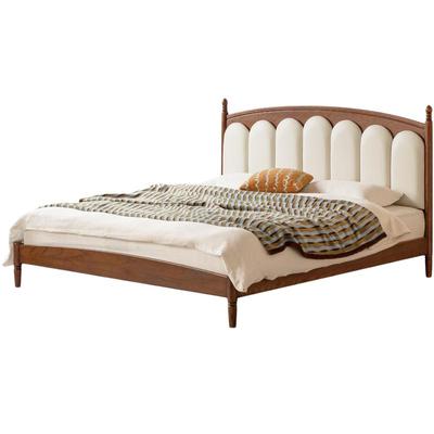 源氏木语法式复古橡木真皮床