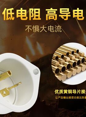 NEMA 6-20P 美规法兰插头/电机电源入直通柜插头 LK7620PFI