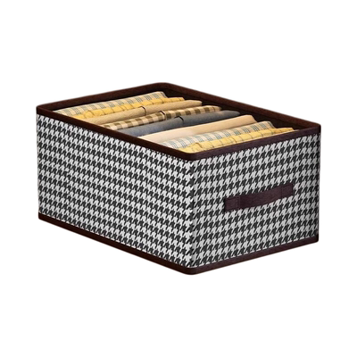 千鸟格布艺折叠衣柜分层收纳箱