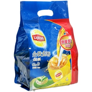 港版立顿金装倍醇奶茶加量装34包即冲速溶冷热冲饮品冲泡奶茶拉茶