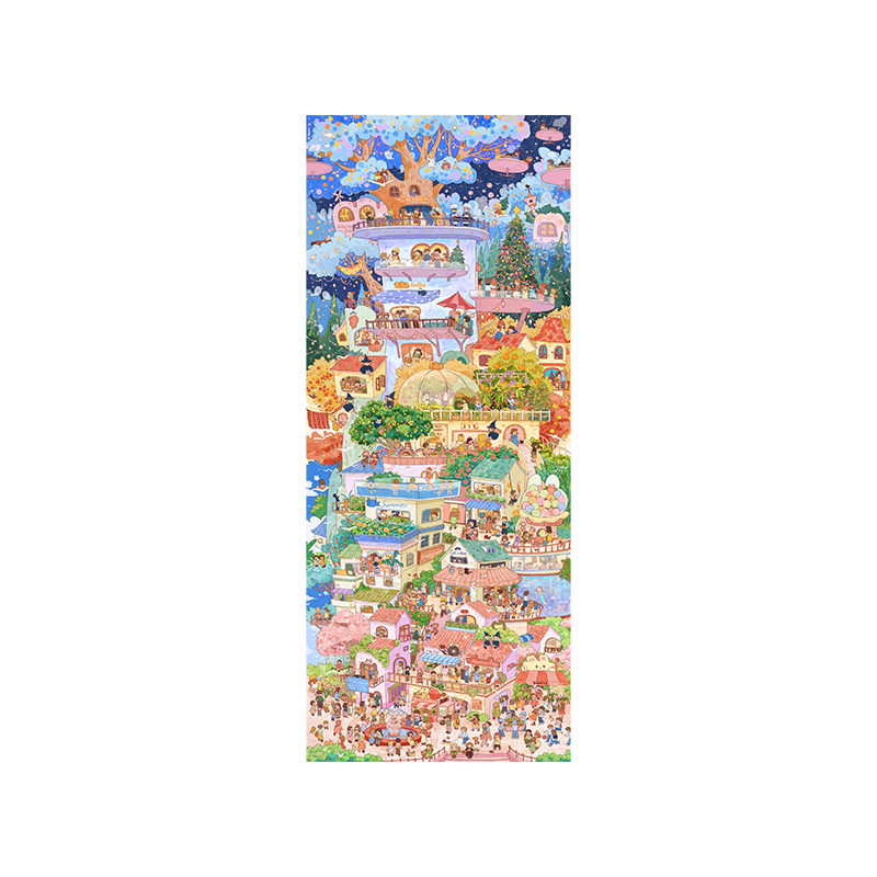 3djp治愈插画全景平面拼图1500片