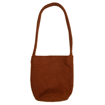 复古单肩包秋冬斜挎包毛绒红色