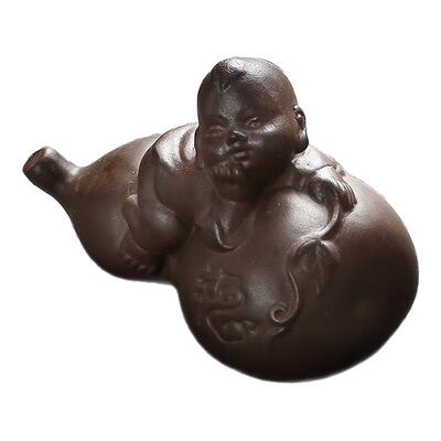 紫砂茶宠牛转乾坤茶玩招财金蟾蜍摆件精品手工雕塑茶盘茶道具可养